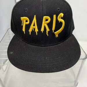 Paris Embroidered Trucker Hat Decky Style 350 Black OSFM  SnapBack